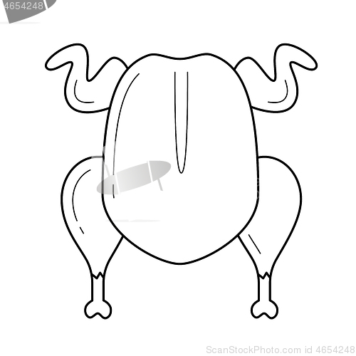 Image of Raw chicken vector line icon.