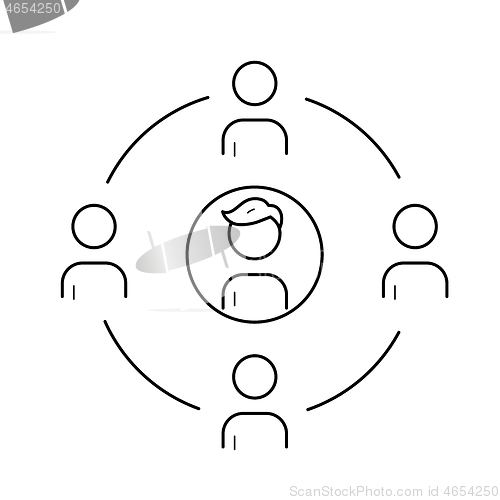 Image of Family circle vector line icon.