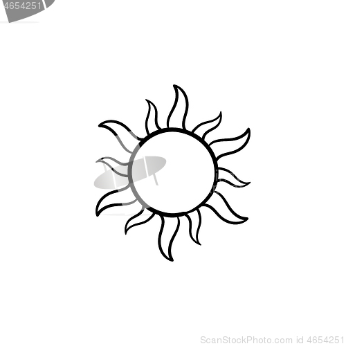 Image of Sun hand drawn sketch icon.