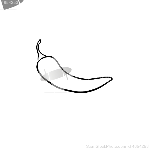 Image of Chili pepper hand drawn sketch icon.