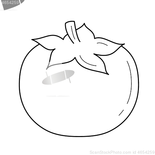 Image of Organic tomato vector line icon.