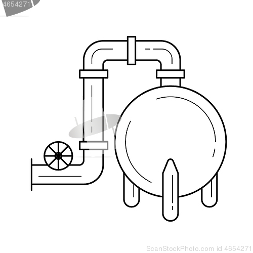 Image of Gas refinery vector line icon.