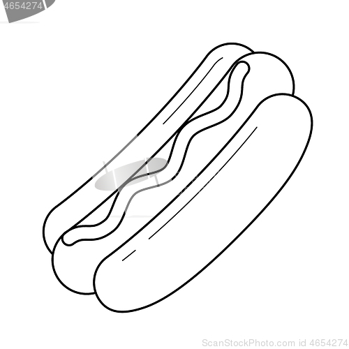 Image of Hotdog vector line icon.