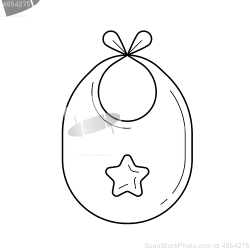 Image of Baby bib vector line icon.