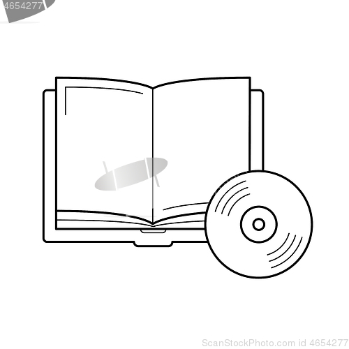Image of Audiobook vector line icon.