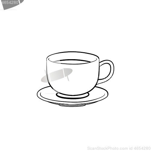 Image of Coffee cup hand drawn sketch icon.