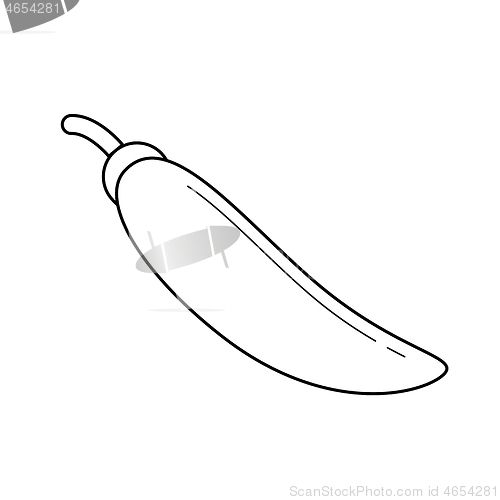Image of Chili pepper vector line icon.