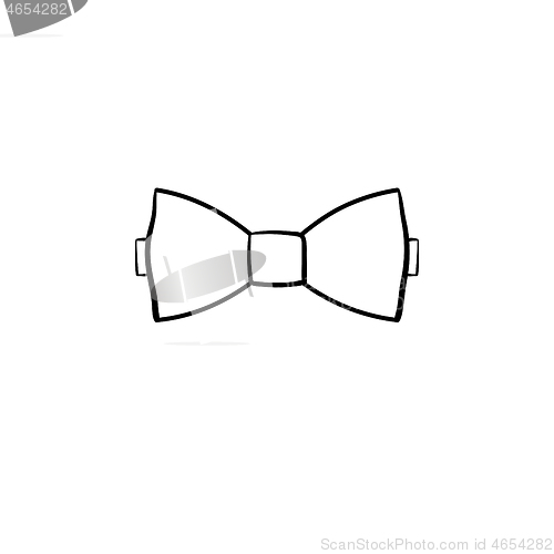 Image of Bow tie hand drawn sketch icon.