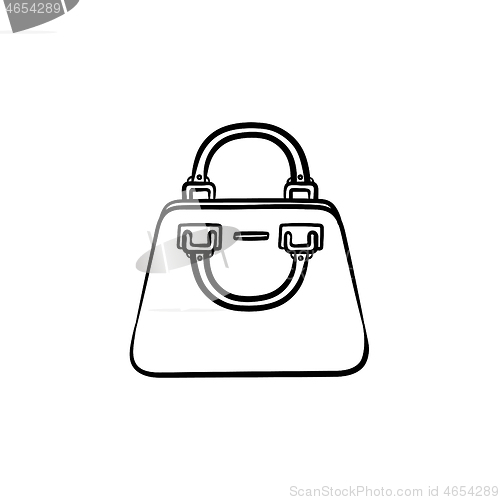 Image of Handbag hand drawn sketch icon.