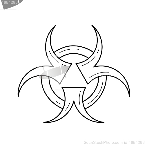 Image of Biohazard vector line icon.