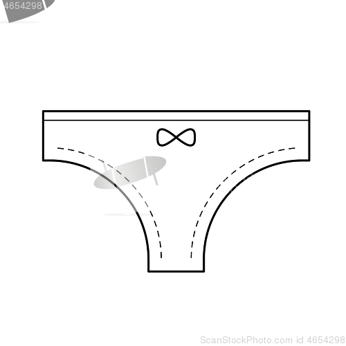 Image of Thong pantie vector line icon.