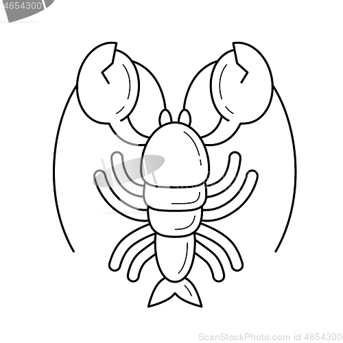 Image of Lobster vector line icon.