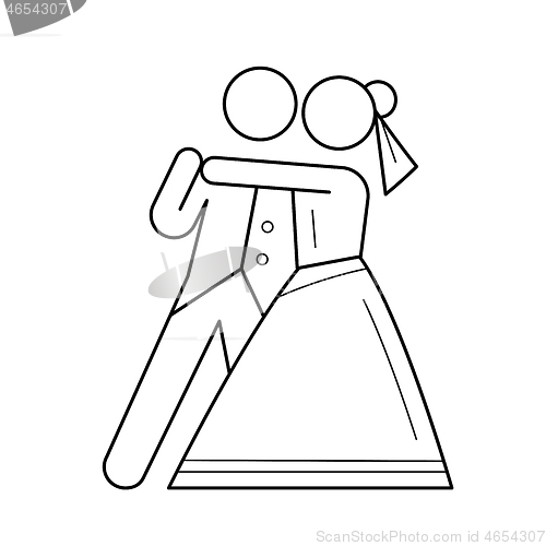 Image of First wedding dance vector line icon.