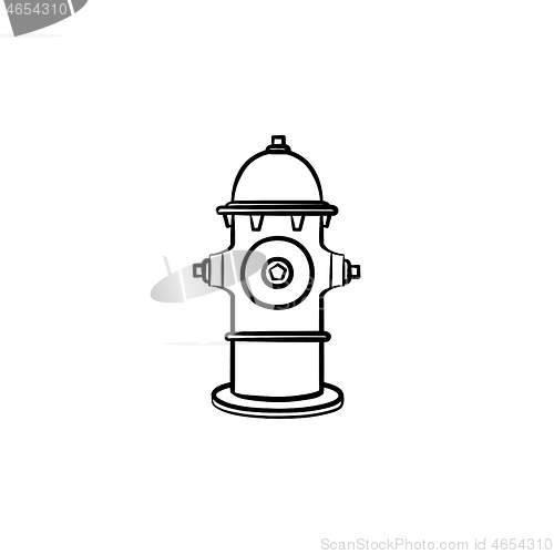 Image of Hydrant hand drawn sketch icon.