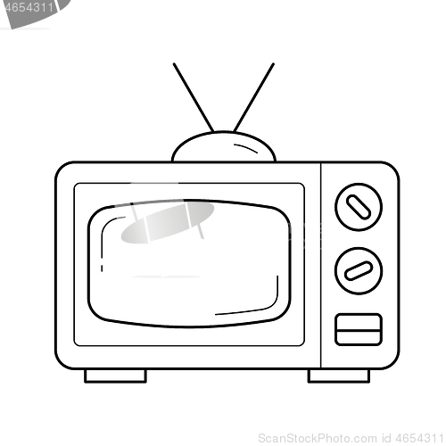 Image of Retro TV line icon.