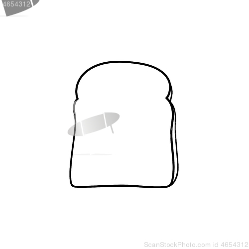 Image of Whole wheat toast bread hand drawn sketch icon.