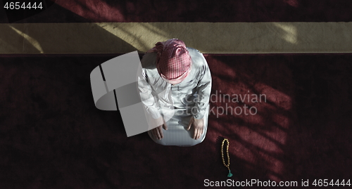 Image of muslim prayer top view