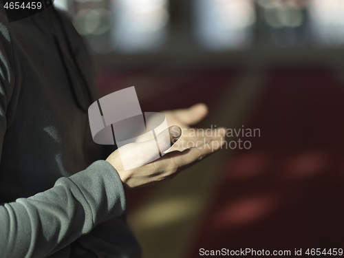 Image of muslim prayer inside the mosque