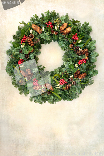 Image of Natural Winter Greenery Christmas Wreath 