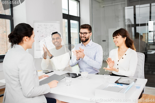 Image of recruiters having job interview with employee