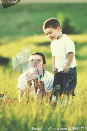 Image of woman child bubble