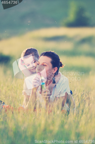 Image of woman child bubble