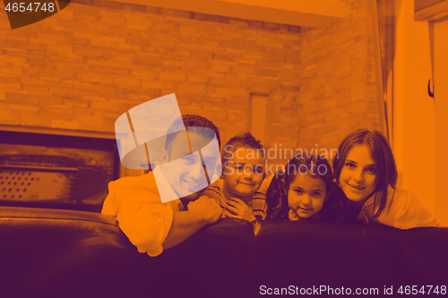 Image of young family at home