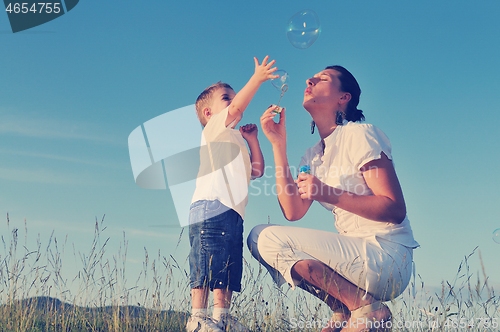 Image of woman child bubble