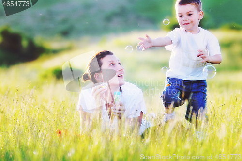 Image of woman child bubble