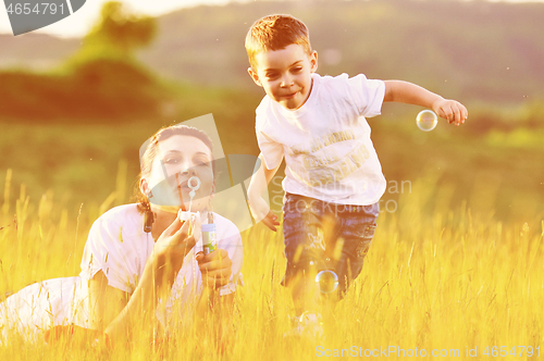 Image of woman child bubble