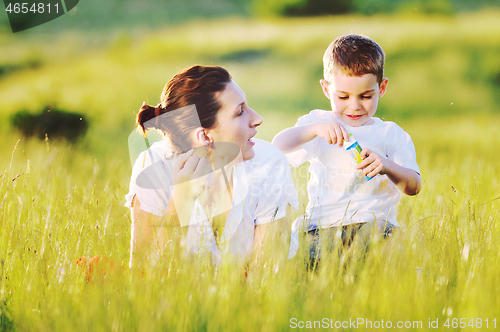 Image of woman child bubble