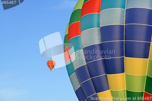 Image of Closeup of a bright hot air balloon