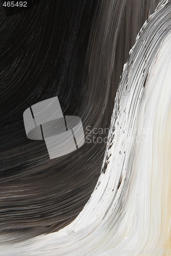 Image of Black and white oil-painted curve
