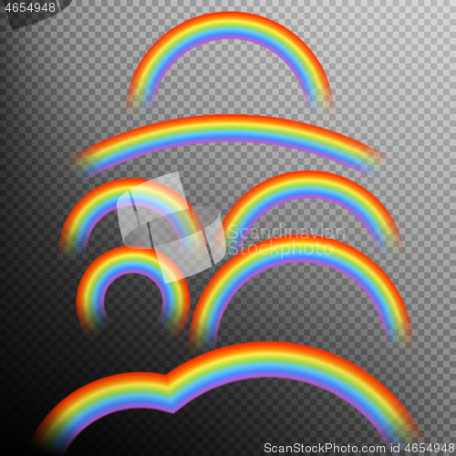Image of Rainbows in different shape realistic set. EPS 10