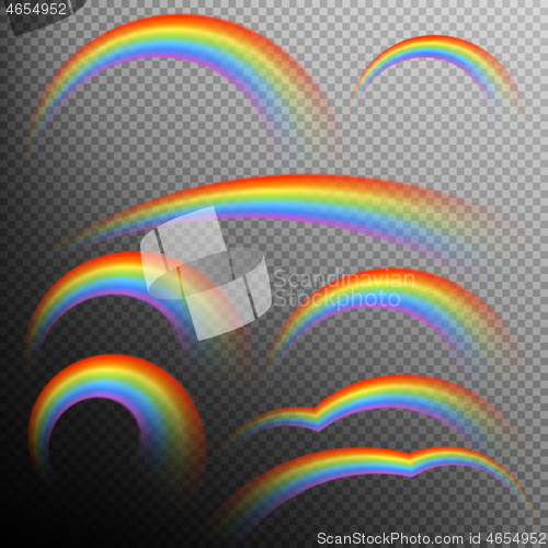 Image of Rainbows in different shape realistic set. EPS 10