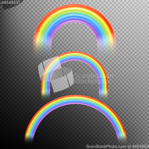Image of Rainbows in different shape realistic set. EPS 10