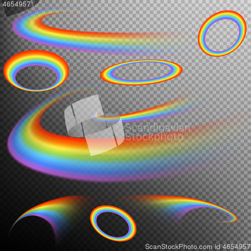 Image of Rainbows in different shape realistic set. EPS 10