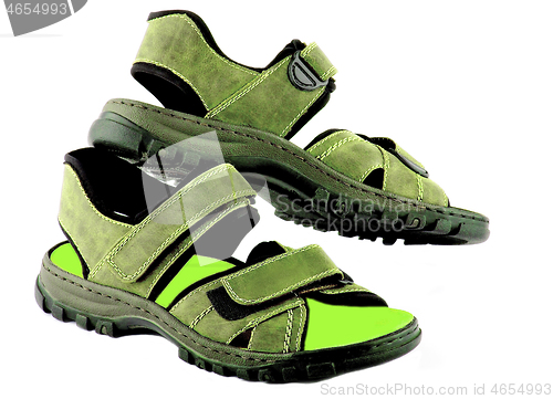 Image of Men's Sandals with Velcro Fastener 
