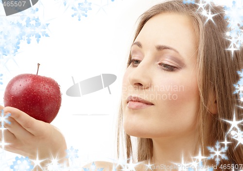 Image of woman with apple