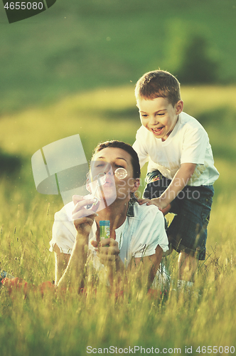 Image of woman child bubble