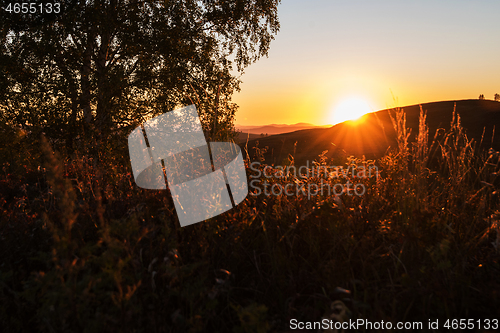 Image of Beauty sunset in the mountains