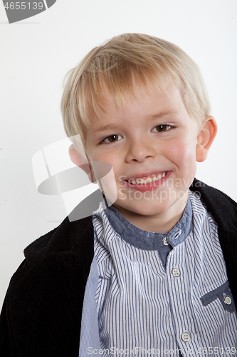 Image of Portrait of a scandinavian young boy in studio