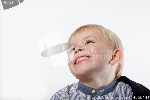 Image of Portrait of a scandinavian young boy in studio