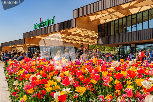 Image of Main Entrance of Keukenhof Gardens in Lisse, Netherlands