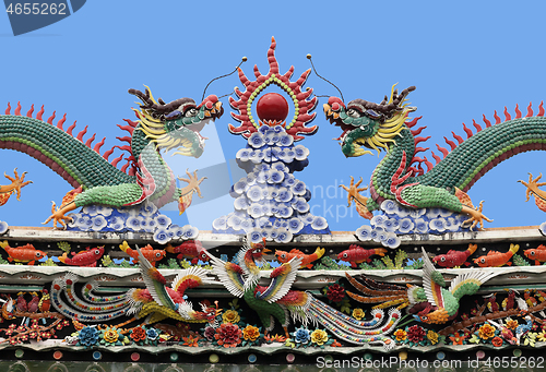 Image of Dragons on a temple roof