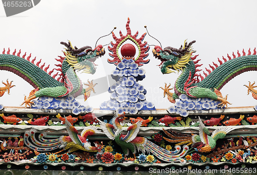 Image of Dragons on a temple roof