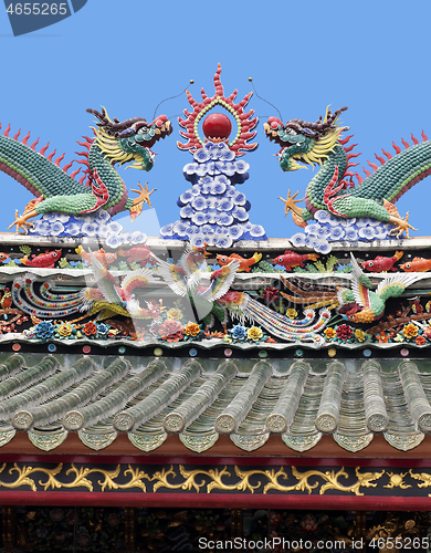 Image of Dragons on a temple roof