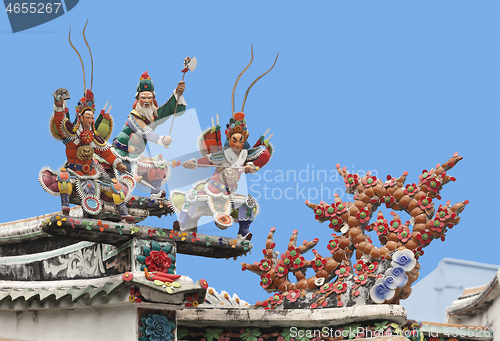 Image of Warriors on a temple roof