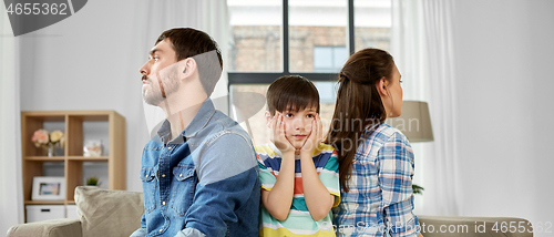 Image of unhappy family at home