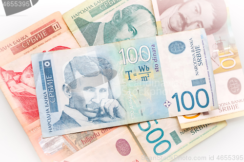 Image of Group of Serbian dinars bills